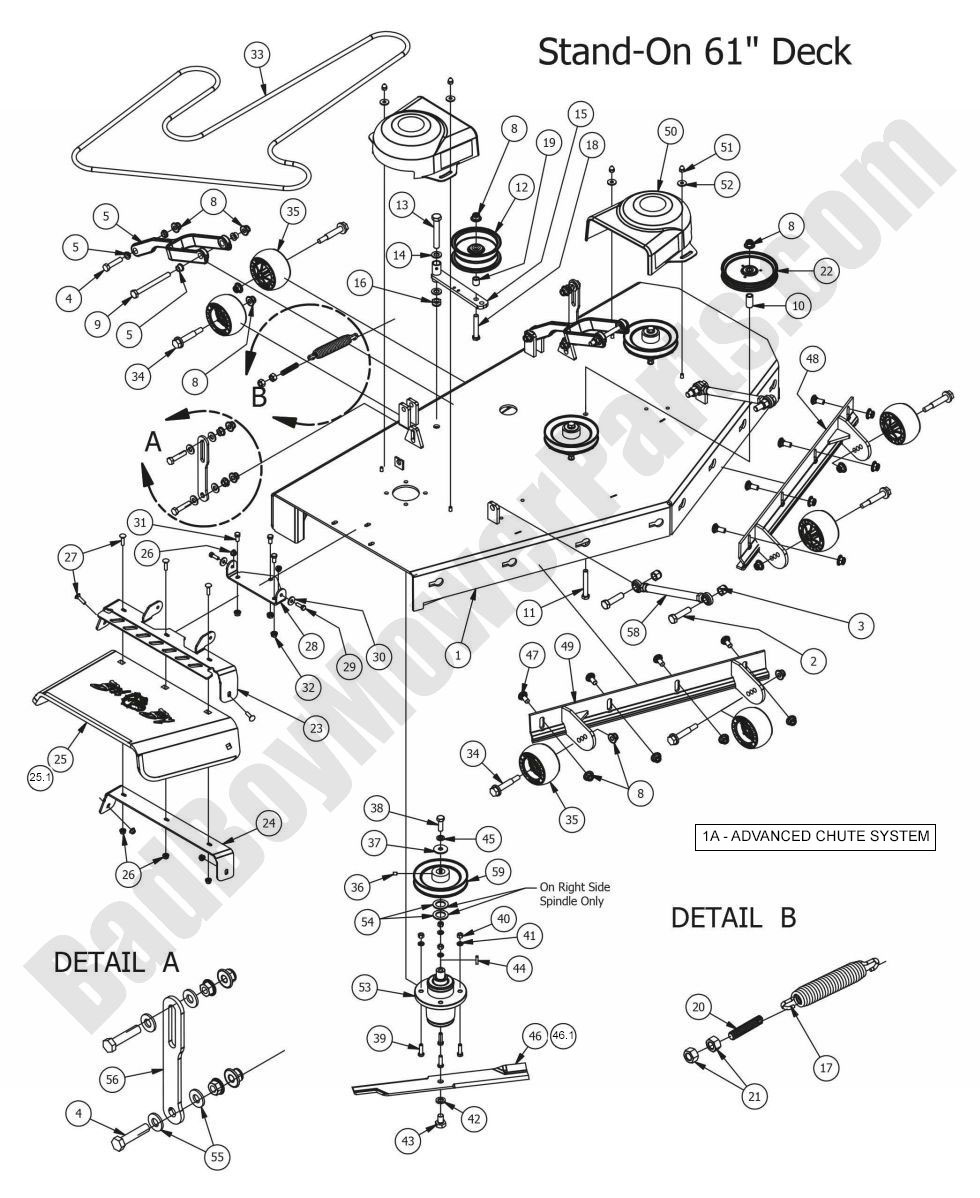 1257 - Bad Boy Mower Parts Lookup > 2015 > Stand-On > 61\" Deck Assembly